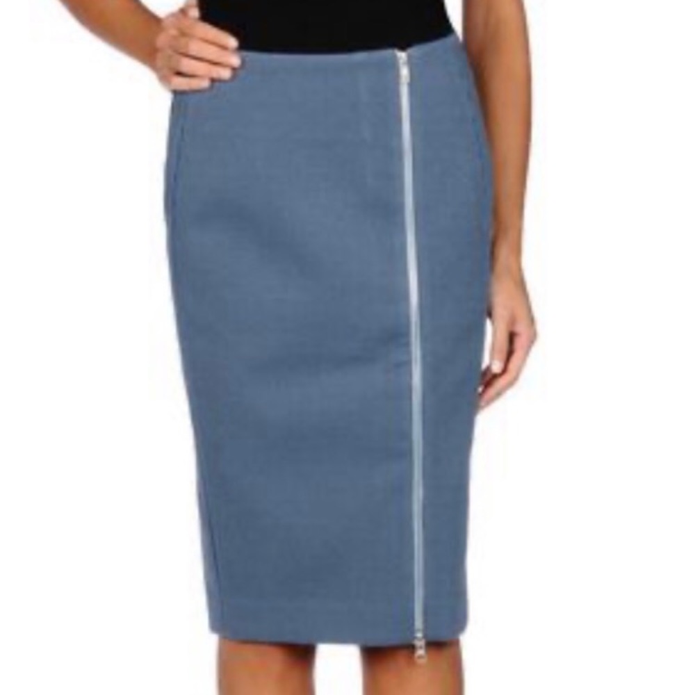 Straight zip blue pencil skirt By Antipodium